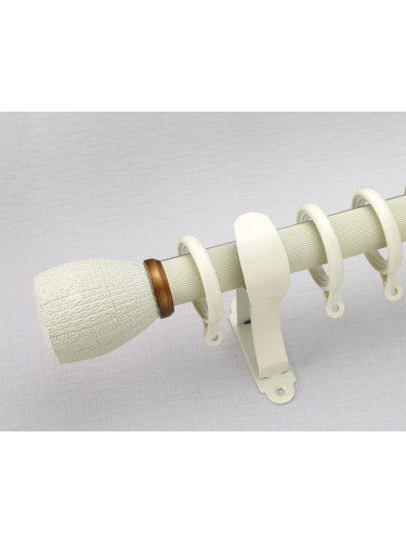 QYR17 30mm Zeil  Aluminum Alloy Single Double Curtain rod set(Color: Beige)