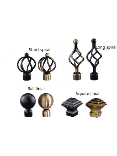 QYR27 28mm diameter Green Bronze Black Steel Curtain Rod Set