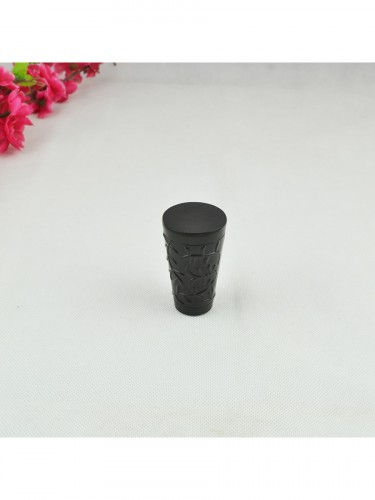 19mm Floral Cork Finial Steel Single Curtain Rod Set Custom Length Curtain Pole Black Floral Cork Finial