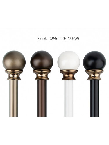 QYR37 28mm Ivory Black Bronze Ball Finial Aluminum Alloy Single Double Curtain rod sets