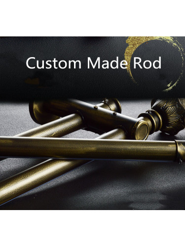 QYR39 28mm diameter Black Brush Gold Peacock Bracket Single/Double Curtain Rod Sets