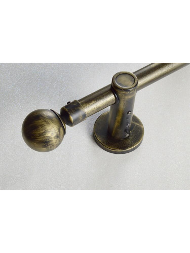 QYRY11 Black Antique Brass Curtain Pole With Peacock Bracket(Color: Black antique brass ball finial)