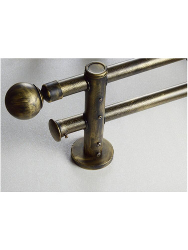  QYRY11 Black Antique Brass Curtain Pole With Peacock Bracket 