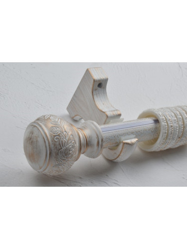 QYRY40 32mm diameter Aluminum Alloy Big Curtain Rod Set(Color: Antique white)