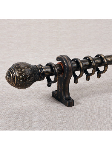 QYR4122 28mm Antique Black White Green Curtain Rod Sets(Color: Antique black)