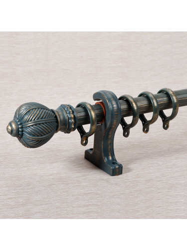 QYR4124 28mm Antique Black White Green Curtain Rod Sets(Color: Antique green)