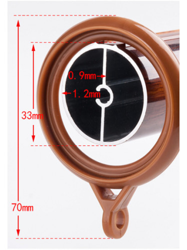 QYR44 33mm Big Aluminum Alloy Wood Grain Single Double Curtain rod set