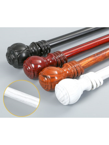 QYR53 28mm Diameter 3.0 mm Thickness Super Thick Aluminum Alloy Wood Grain Single Double Curtain rod set