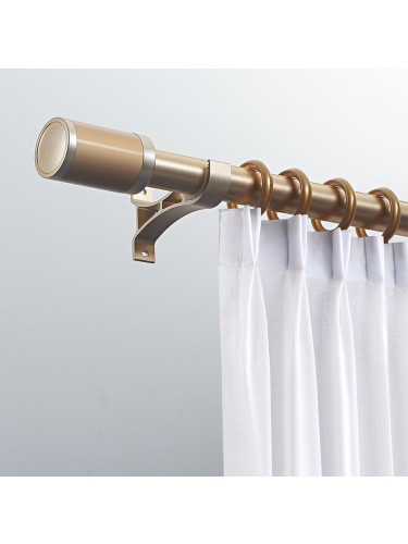 QYR55 32mm Diameter Big Thick White Gold Single Double Curtain Rod Sets