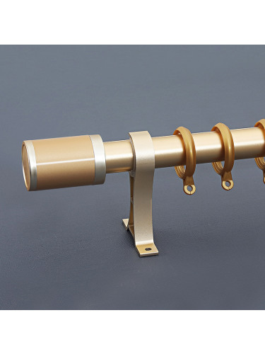 QYR55 32mm Diameter Big Thick White Gold Single Double Curtain Rod Sets(Color: Gold)