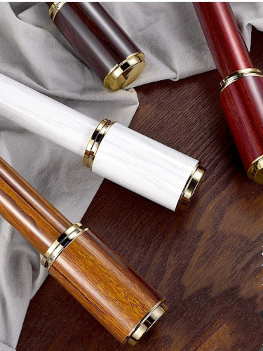 QYR57 28mm Diameter Aluminum Alloy Wood Grain Single Double Curtain rod set