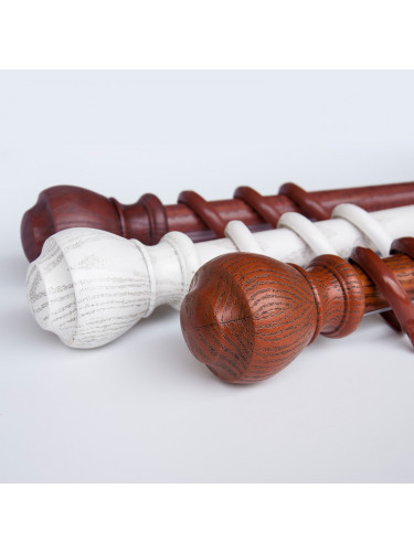 QYR60 28mm Diameter Aluminum Alloy Wood Grain Single Double Curtain rod set