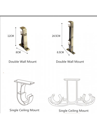 QYR61 Coree 28mm Diameter Steel Curtain Rod Set With Acrylic Finial