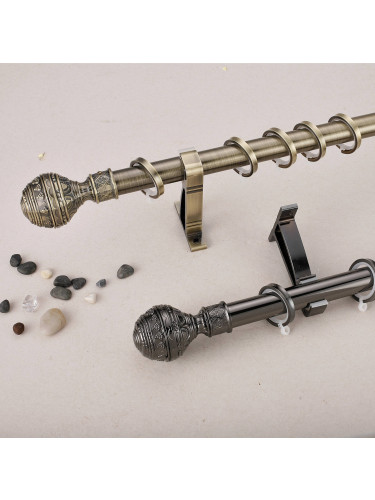 QYR62 Coree 28mm Diameter Steel Curtain Rod Set With Ball Finial 