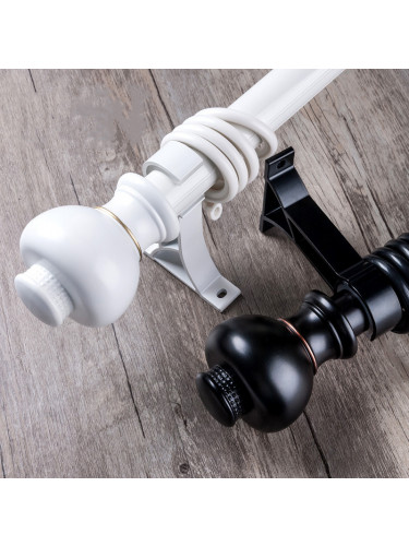 QYR67 28mm Ball Finial Aluminum Alloy Single Double Curtain rod set