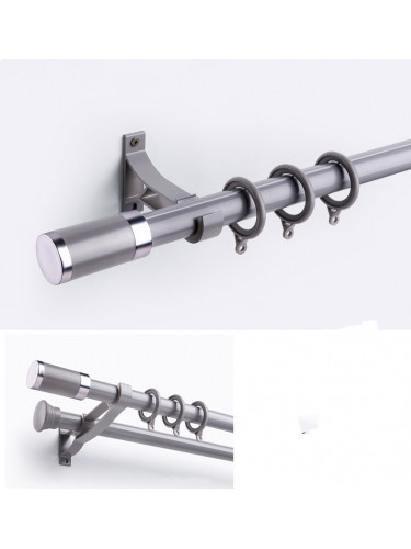 QYR69 28mm Column Finial Thick Aluminum Alloy Single Double Curtain rod set