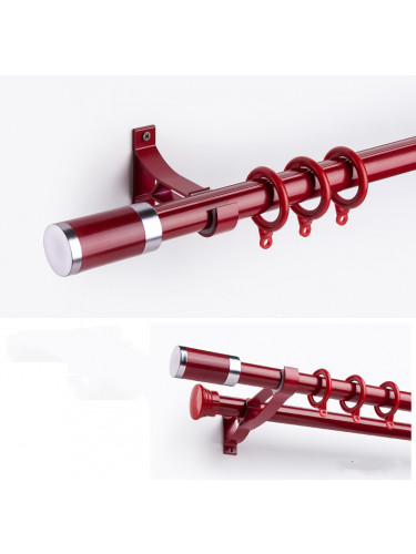 QYR69 28mm Column Finial Thick Aluminum Alloy Single Double Curtain rod set