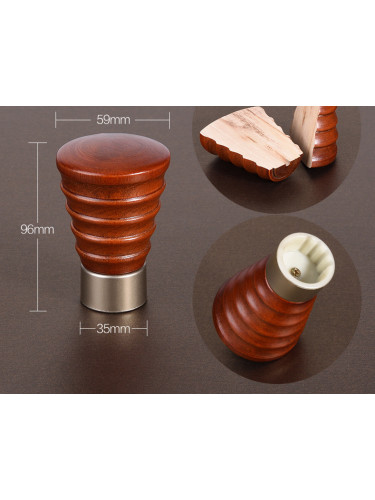 QYR84 28mm Diameter Cone Wood Finial Aluminum Alloy Wood Grain Single Double Curtain rod sets