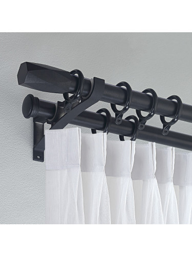 QYR86 28mm Luxury White Black Red Aluminum Alloy Matte Curtain rod sets