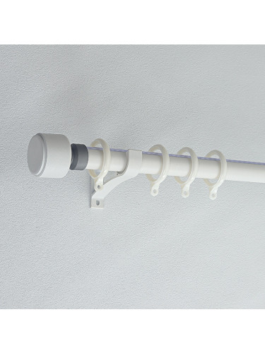 QYR87 28mm Luxury White Grey Coffee Aluminum Alloy Matte Curtain rod sets(Color: White)
