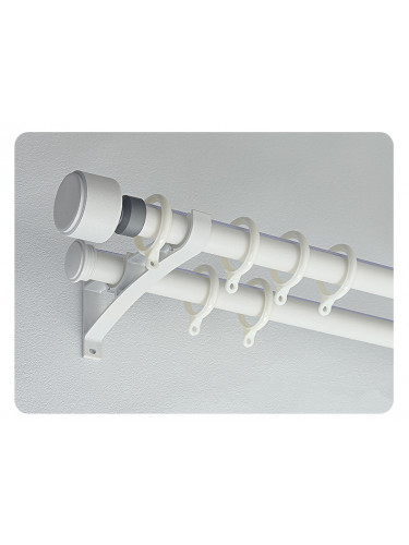 QYR87 28mm Luxury White Grey Coffee Aluminum Alloy Matte Curtain rod sets