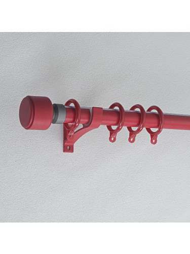 QYR87 28mm Luxury White Grey Coffee Aluminum Alloy Matte Curtain rod sets(Color: Red)