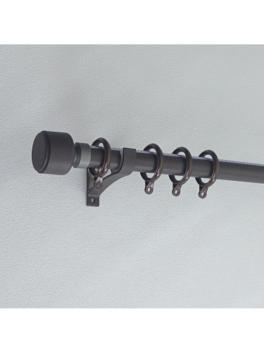 QYR87 28mm Luxury White Grey Coffee Aluminum Alloy Matte Curtain rod sets(Color: Coffee)