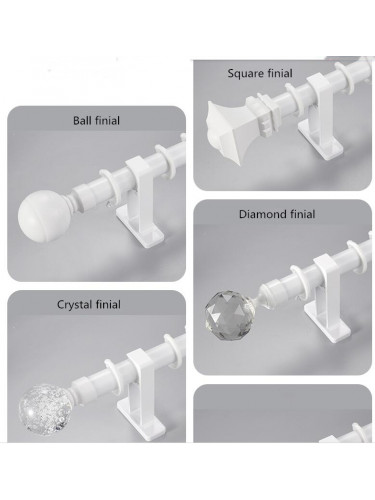 QYR92 28mm New Style Crystal Ball Finial Aluminum Alloy Single Double Curtain rod sets