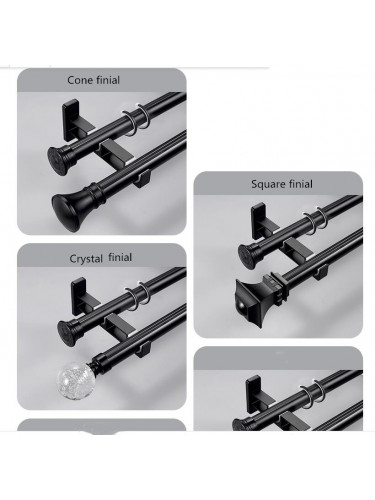 QYR92 28mm New Style Crystal Ball Finial Aluminum Alloy Single Double Curtain rod sets