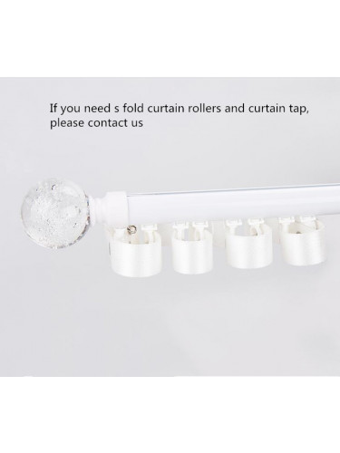 QYR95 28mm Diameter Diamond Crystal Ball Finial Single Double Curtain Rod Set With Rollers