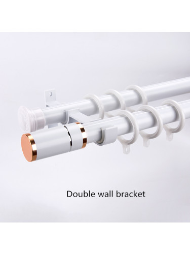 QYR96 28mm Column Finial Thick Aluminum Alloy Single Double Curtain rod set Ceiling/Wall Mount