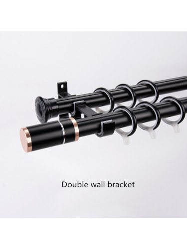 QYR96 28mm Column Finial Thick Aluminum Alloy Single Double Curtain rod set Ceiling/Wall Mount