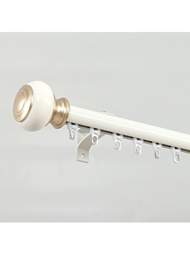 QYR98 on sales Ivory Black Blue Gold Aluminum alloy Curtain Track Set With Ball Finials(Color: Ivory)