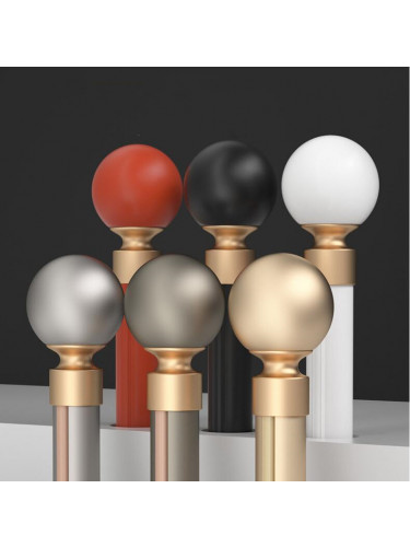 Bluff Knoll 99 Luxury White Black Gold Red Grey Champagne Ball Finial Aluminum Alloy Single Double 28mm Curtain rod set