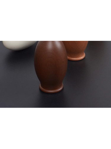 QYRF06 Fashion Wood Grain Outer Rod With Inner Track Set With Egg Finial