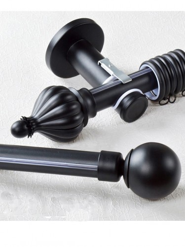 28mm Ball Cone Finial Metal Single Curtain Rod Set Custom