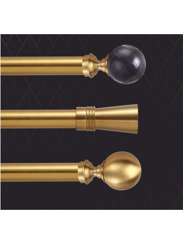 QYRY10 Long Brass Curtain Rods And Brackets For Wide Curtains