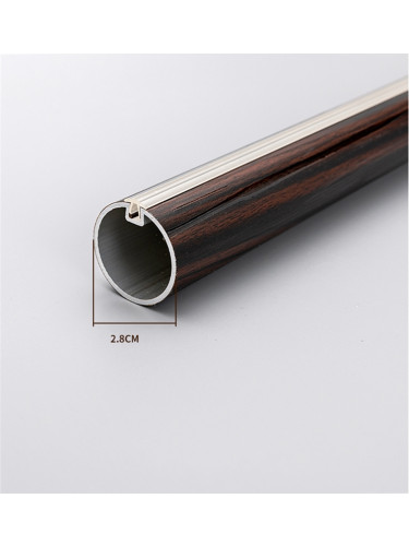 QYRZ05 Luxury 28mm Wood Grain Aluminum Alloy Single Double Curtain Rod Sets