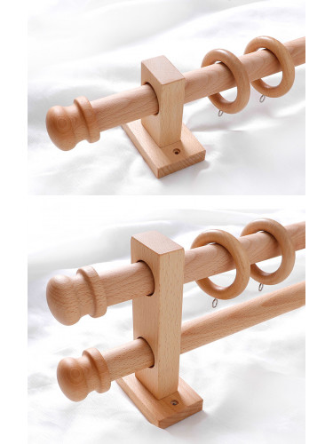 QYT101 29mm Beech Single/Double Wood Curtain Rod Brackets