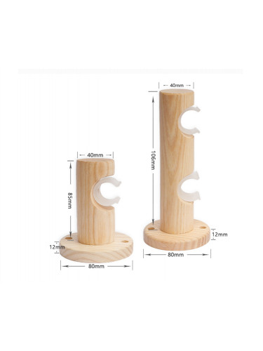 QYT03 29mm Ash Wood Single Double Curtain Rod Sets 