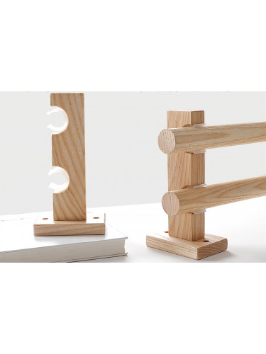 White Ash Wooden Drapery Rod Brackets For 29mm Curtain Poles(Color: Double square wood bracket)