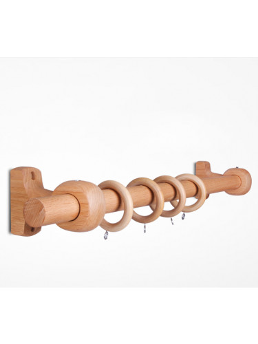 QYT08 29mm Ash Wood Single Double Curtain Rod Sets(Color: Ash wood Bracket B)