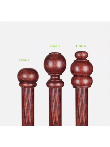 QYT10 29mm Red Wood Single Double Curtain Rod Sets 