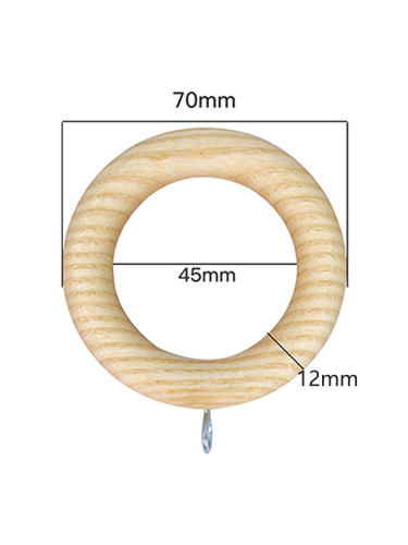 Wooden Curtain Rings For 25mm/28mm/30mm/35mm Wood Curtain Rods(Color: Aas wood)