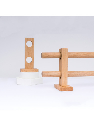 QYT101 29mm Beech Single/Double Wood Curtain Rod Brackets(Color: Wood square double bracket)