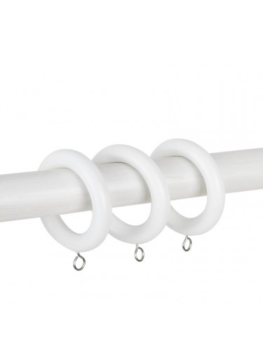 QYT11 29mm White Wood Single Double Curtain Rod Sets 