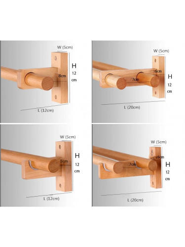 Custom Natural Wood Single Curtain Rods Wooden Drapery Brackets