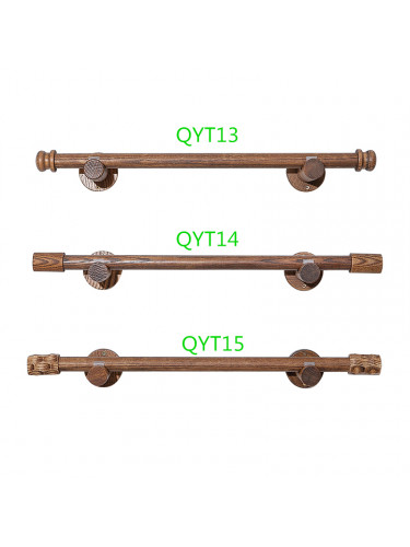 QYT14 Black Walnut Wooden Curtain Rail And Wood Drapery Hardware