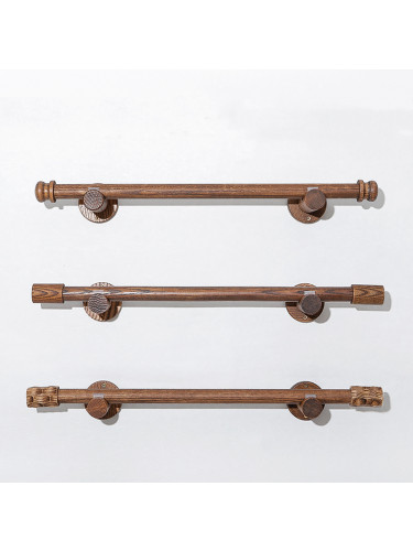 QYT14 Black Walnut Wooden Curtain Rail And Wood Drapery Hardware