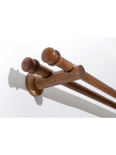 QYT13 29mm Single Double Wooden Drapery Rods Black Walnut